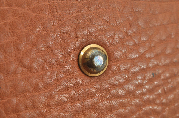 Authentic Burberrys Vintage Leather Hand Boston Bag Purse Brown 1457K