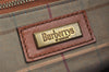 Authentic Burberrys Vintage Leather Hand Boston Bag Purse Brown 1457K