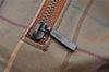 Authentic Burberrys Vintage Leather Hand Boston Bag Purse Brown 1457K