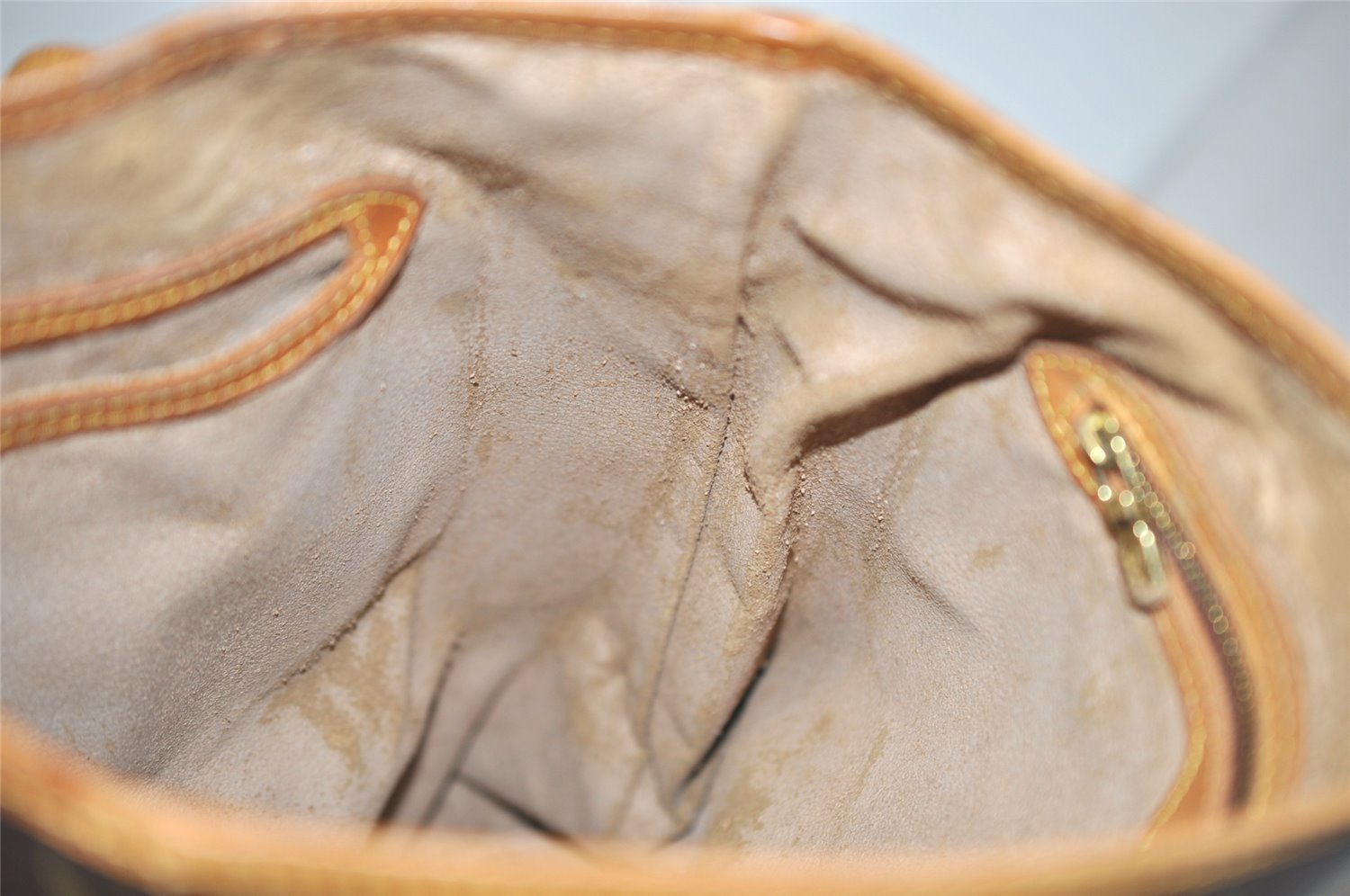 Authentic Louis Vuitton Monogram Bucket GM Shoulder Tote Bag M42236 Junk 1458I