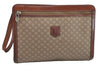Authentic CELINE Macadam Blason Pattern Clutch Hand Bag PVC Leather Brown 1458K