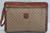 Authentic CELINE Macadam Blason Pattern Clutch Hand Bag PVC Leather Brown 1458K