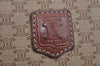 Authentic CELINE Macadam Blason Pattern Clutch Hand Bag PVC Leather Brown 1458K