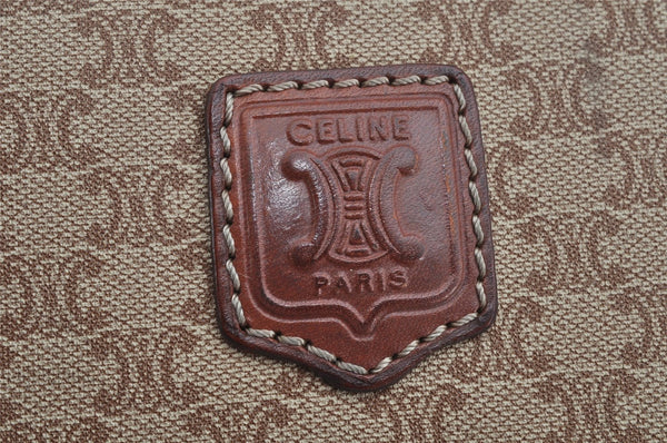 Authentic CELINE Macadam Blason Pattern Clutch Hand Bag PVC Leather Brown 1458K