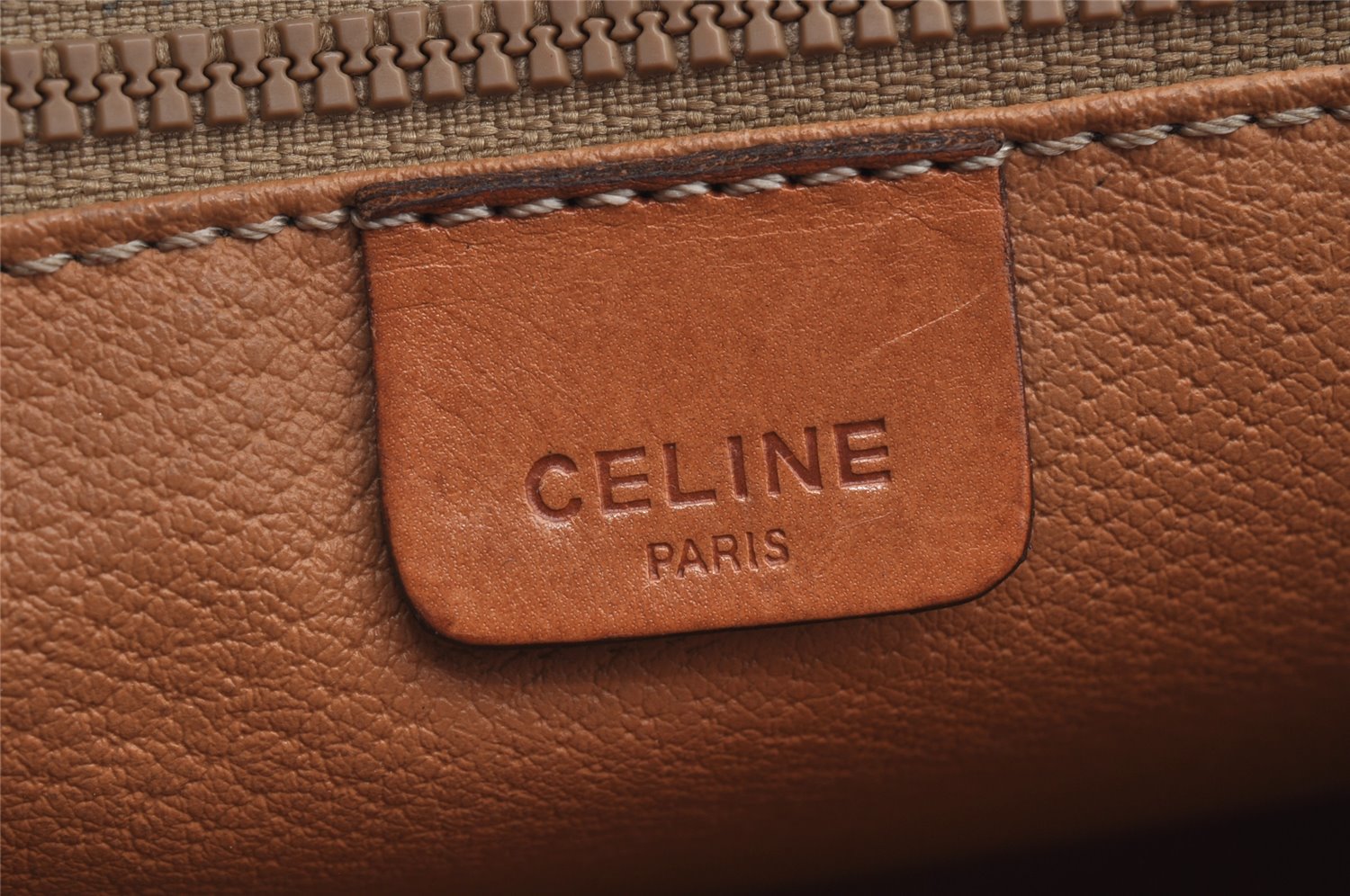 Authentic CELINE Macadam Blason Pattern Clutch Hand Bag PVC Leather Brown 1458K