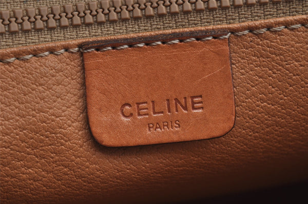 Authentic CELINE Macadam Blason Pattern Clutch Hand Bag PVC Leather Brown 1458K