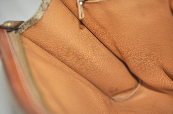 Authentic CELINE Macadam Blason Pattern Clutch Hand Bag PVC Leather Brown 1458K