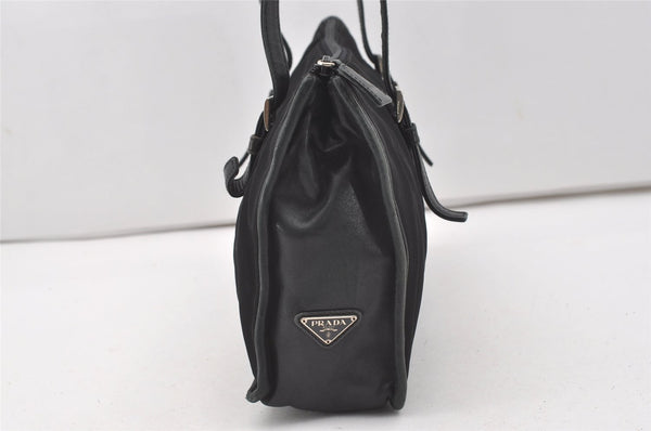 Authentic PRADA Vintage Nylon Tessuto Leather Shoulder Bag Purse Black 1461J