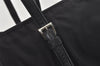 Authentic PRADA Vintage Nylon Tessuto Leather Shoulder Bag Purse Black 1461J