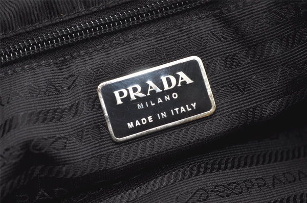 Authentic PRADA Vintage Nylon Tessuto Leather Shoulder Bag Purse Black 1461J