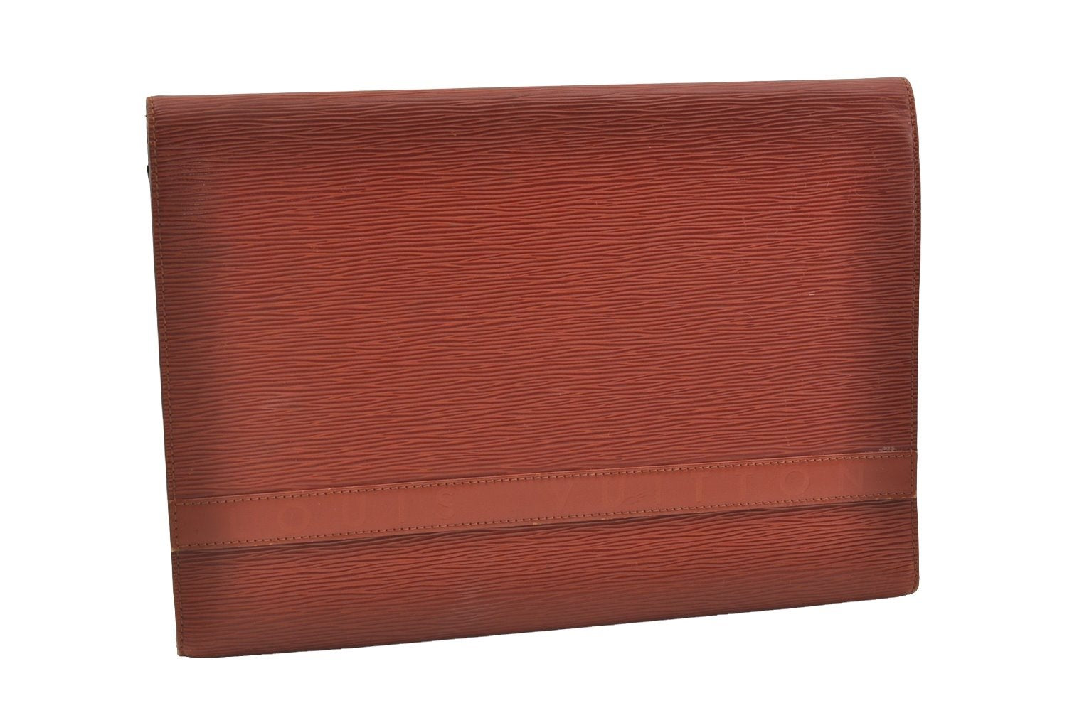 Authentic Louis Vuitton Epi Pochette Enveloppe Document Case M52583 Brown 1465J