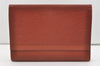 Authentic Louis Vuitton Epi Pochette Enveloppe Document Case M52583 Brown 1465J
