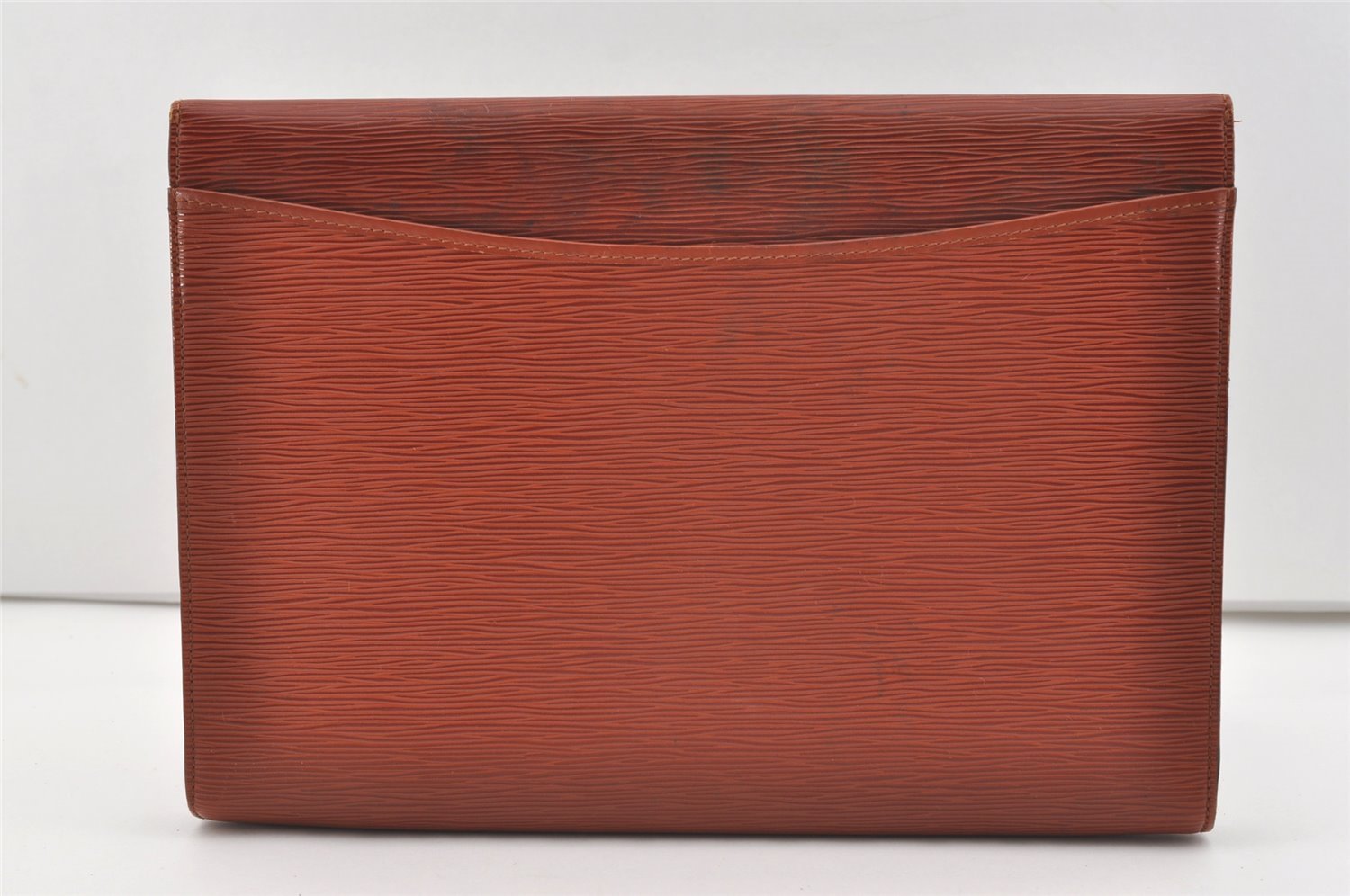 Authentic Louis Vuitton Epi Pochette Enveloppe Document Case M52583 Brown 1465J