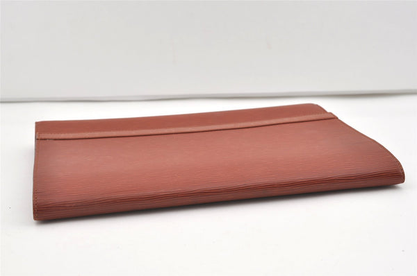 Authentic Louis Vuitton Epi Pochette Enveloppe Document Case M52583 Brown 1465J