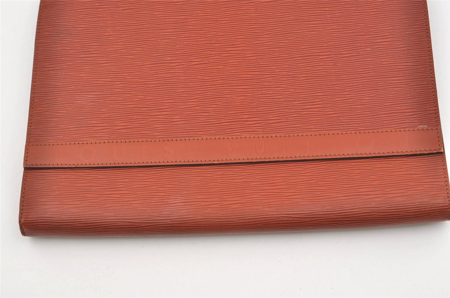 Authentic Louis Vuitton Epi Pochette Enveloppe Document Case M52583 Brown 1465J