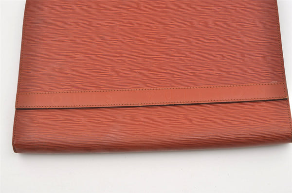 Authentic Louis Vuitton Epi Pochette Enveloppe Document Case M52583 Brown 1465J