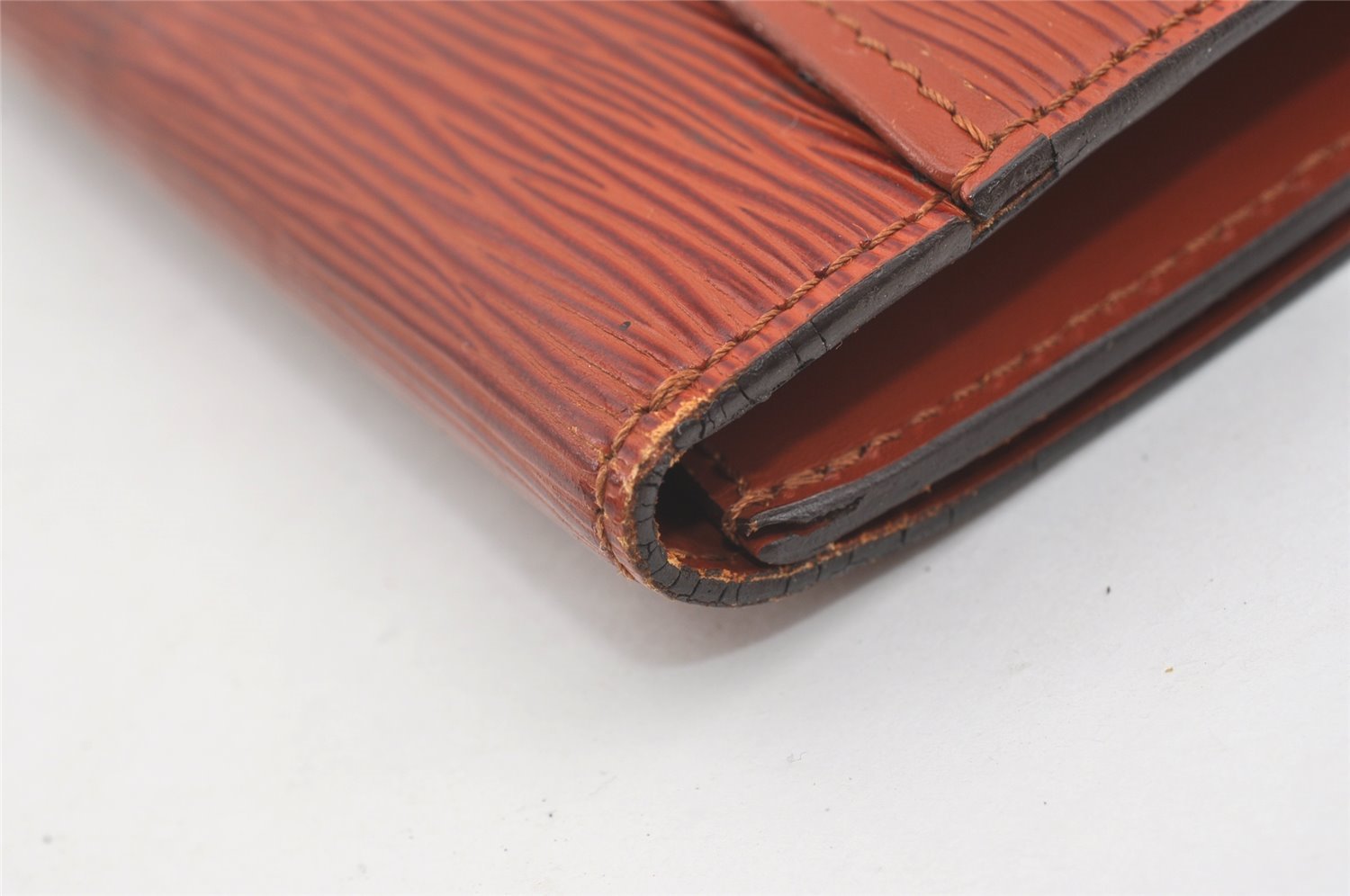 Authentic Louis Vuitton Epi Pochette Enveloppe Document Case M52583 Brown 1465J