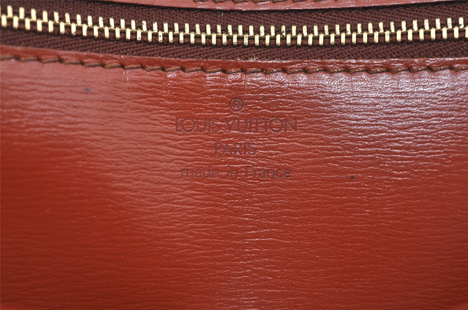 Authentic Louis Vuitton Epi Pochette Enveloppe Document Case M52583 Brown 1465J