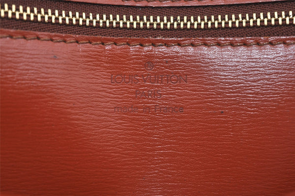 Authentic Louis Vuitton Epi Pochette Enveloppe Document Case M52583 Brown 1465J