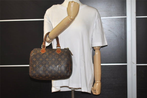 Authentic Louis Vuitton Monogram Speedy 25 Boston Hand Bag M41528 LV 1467I