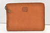 Authentic Burberrys Vintage Leather Clutch Documents PC Case Brown 1468K