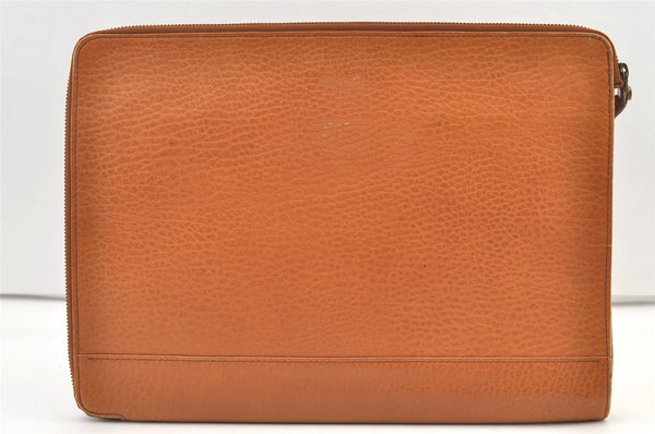 Authentic Burberrys Vintage Leather Clutch Documents PC Case Brown 1468K