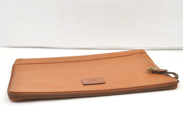 Authentic Burberrys Vintage Leather Clutch Documents PC Case Brown 1468K