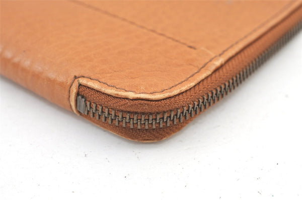 Authentic Burberrys Vintage Leather Clutch Documents PC Case Brown 1468K