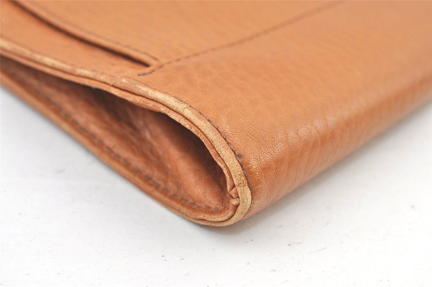 Authentic Burberrys Vintage Leather Clutch Documents PC Case Brown 1468K