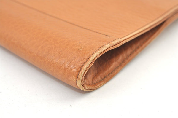 Authentic Burberrys Vintage Leather Clutch Documents PC Case Brown 1468K