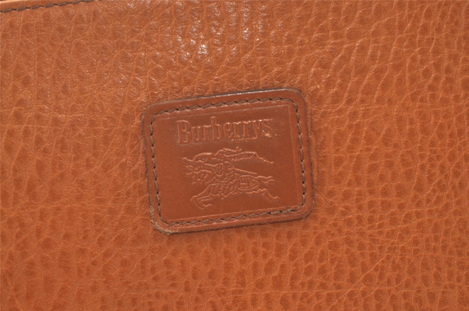 Authentic Burberrys Vintage Leather Clutch Documents PC Case Brown 1468K