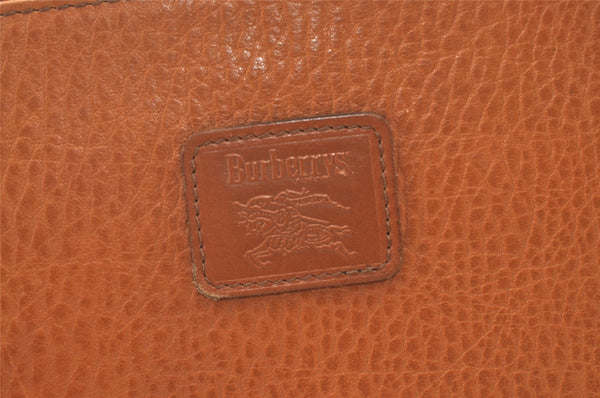 Authentic Burberrys Vintage Leather Clutch Documents PC Case Brown 1468K