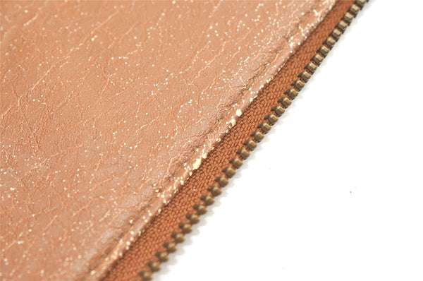 Authentic Burberrys Vintage Leather Clutch Documents PC Case Brown 1468K