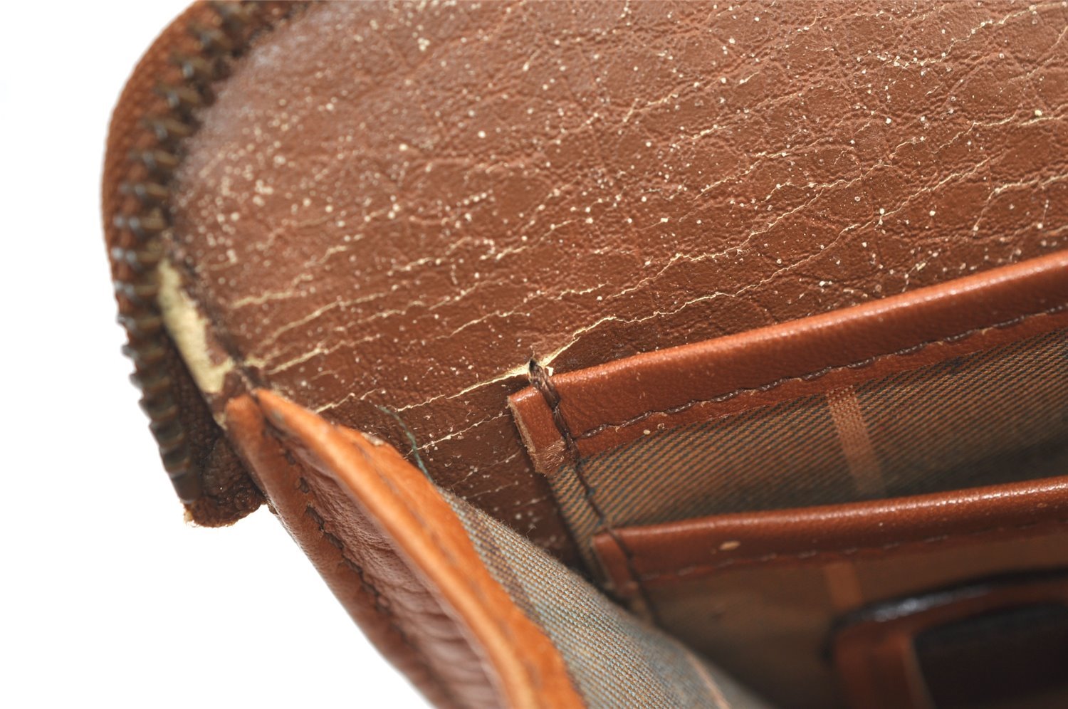 Authentic Burberrys Vintage Leather Clutch Documents PC Case Brown 1468K