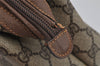 Authentic GUCCI Vintage Clutch Hand Bag Purse GG PVC Leather Brown 1469J