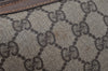 Authentic GUCCI Vintage Clutch Hand Bag Purse GG PVC Leather Brown 1469J