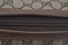 Authentic GUCCI Vintage Clutch Hand Bag Purse GG PVC Leather Brown 1469J
