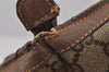 Authentic GUCCI Vintage Clutch Hand Bag Purse GG PVC Leather Brown 1469J