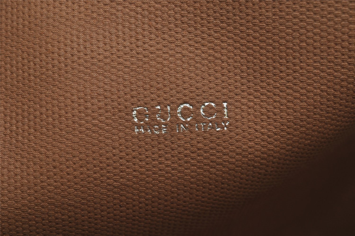 Authentic GUCCI Vintage Clutch Hand Bag Purse GG PVC Leather Brown 1469J