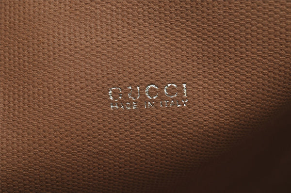 Authentic GUCCI Vintage Clutch Hand Bag Purse GG PVC Leather Brown 1469J
