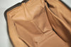 Authentic GUCCI Vintage Clutch Hand Bag Purse GG PVC Leather Brown 1469J