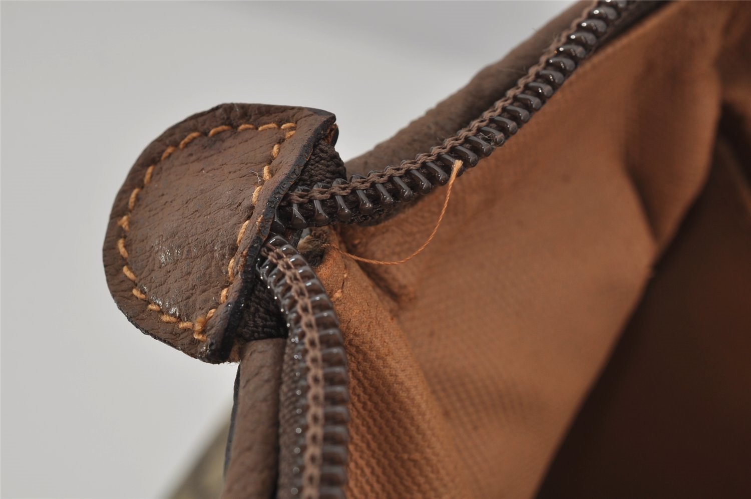 Authentic GUCCI Vintage Clutch Hand Bag Purse GG PVC Leather Brown 1469J