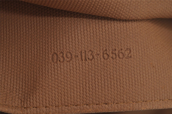 Authentic GUCCI Vintage Clutch Hand Bag Purse GG PVC Leather Brown 1469J