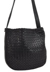 Authentic BOTTEGA VENETA Intrecciato Leather Shoulder Cross Body Bag Black 1469K