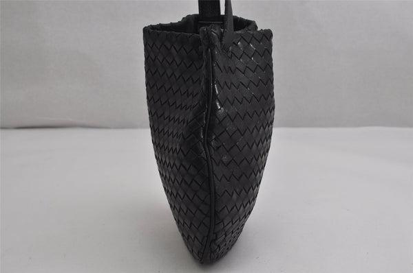 Authentic BOTTEGA VENETA Intrecciato Leather Shoulder Cross Body Bag Black 1469K
