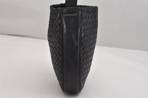 Authentic BOTTEGA VENETA Intrecciato Leather Shoulder Cross Body Bag Black 1469K