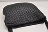 Authentic BOTTEGA VENETA Intrecciato Leather Shoulder Cross Body Bag Black 1469K