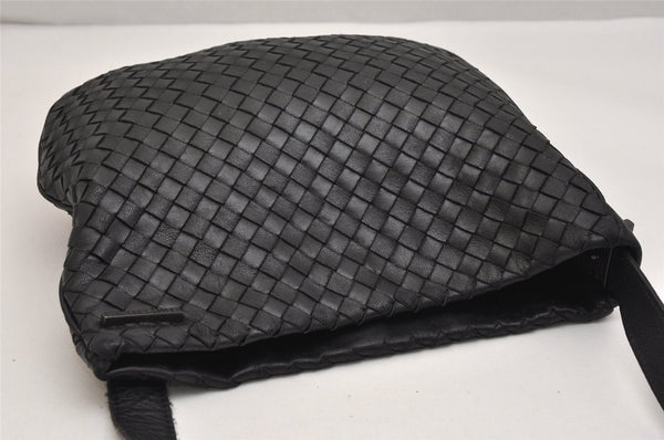 Authentic BOTTEGA VENETA Intrecciato Leather Shoulder Cross Body Bag Black 1469K