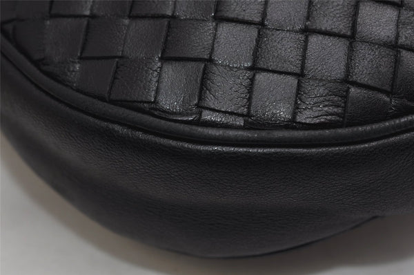 Authentic BOTTEGA VENETA Intrecciato Leather Shoulder Cross Body Bag Black 1469K