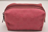 Authentic GUCCI Vintage Pouch Purse GG Canvas Leather 29595 Pink 1470J